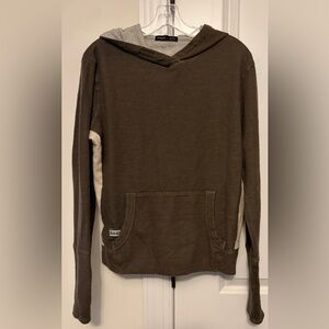 PAKA Baby Alpaca Wool Pullover Hoodie Gray Women's Size Large Made in Peru